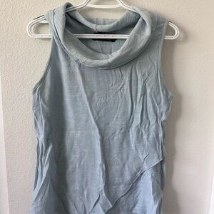 Gaya Light Blue Sleeveless Cowl Neck Top